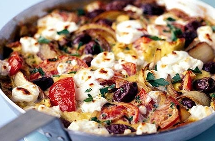 Greek salad omelette