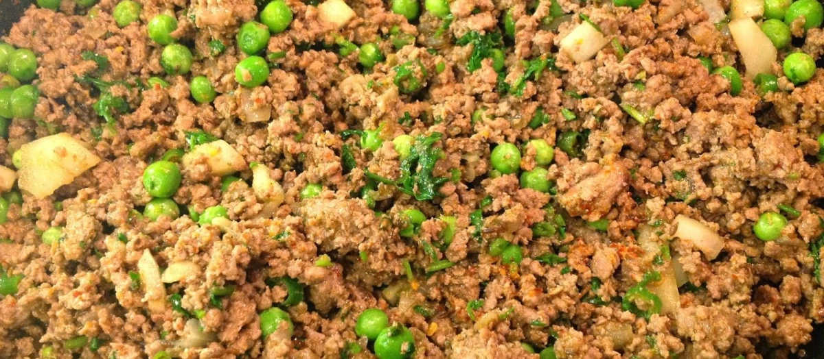 Lamb kheema with peas